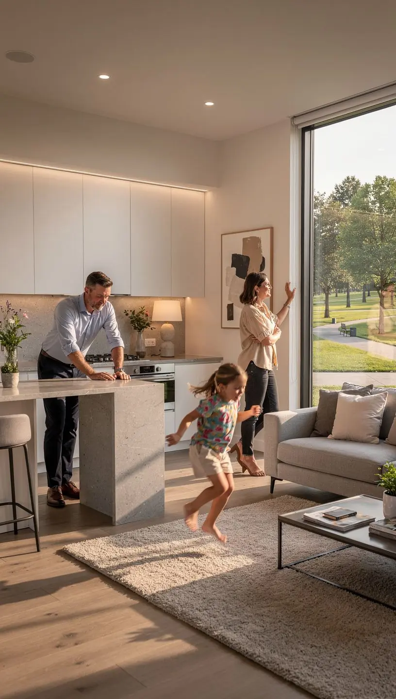 Új építésű lakások látványterve, modern dizájnnal és egyedi kivitelezési lehetőségekkel.